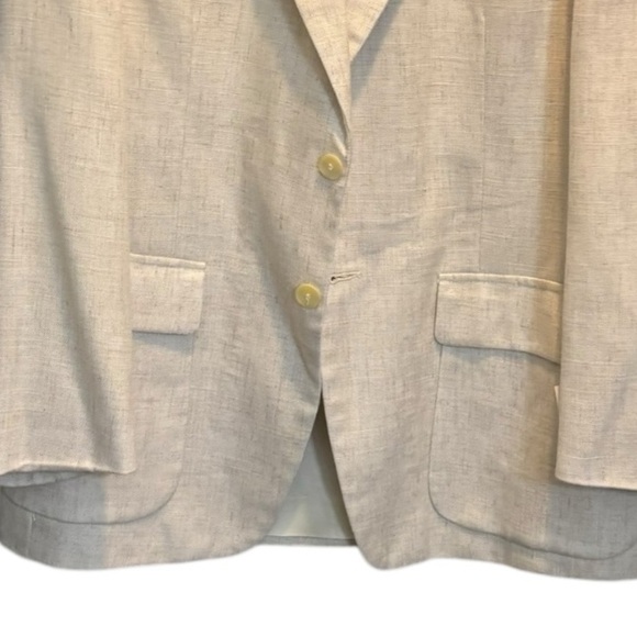 Farah Sport Coat Cream / Natural Size 42 L Two Button Woven Off White Sport Coat - Picture 11 of 12